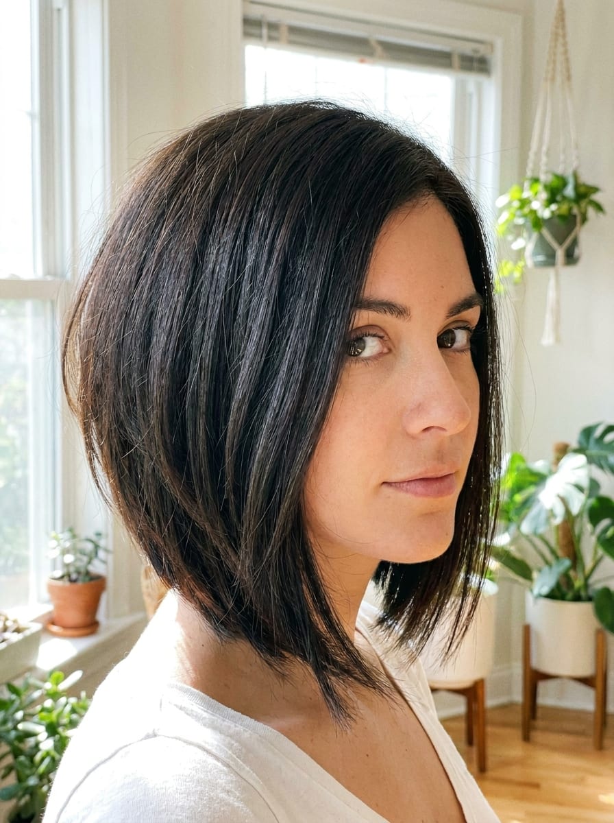 Asymmetrischer Bob für dickes Haar - Asymmetrischer Bob